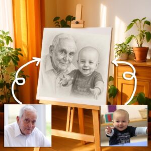 Custom Pencil Merging Portraits -Digital Download